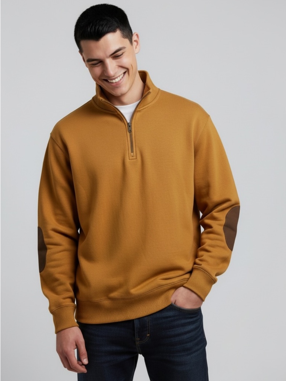 Cremieux NWT mustard Yellow 1/4 Zip Reversible Pullover Sweater Men’s Size M